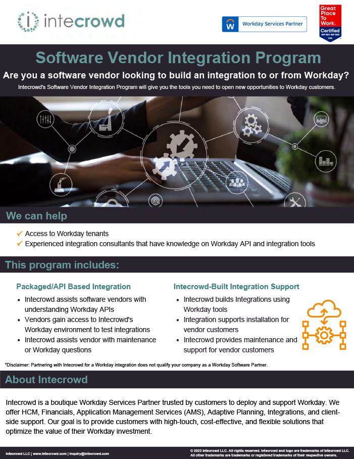 Intecrowd Software Vendor Integration Program